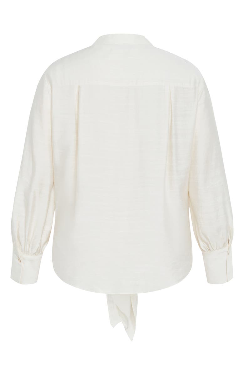 City Chic Winnie Tie Front Satin Shirt, Alternate, color, Cream