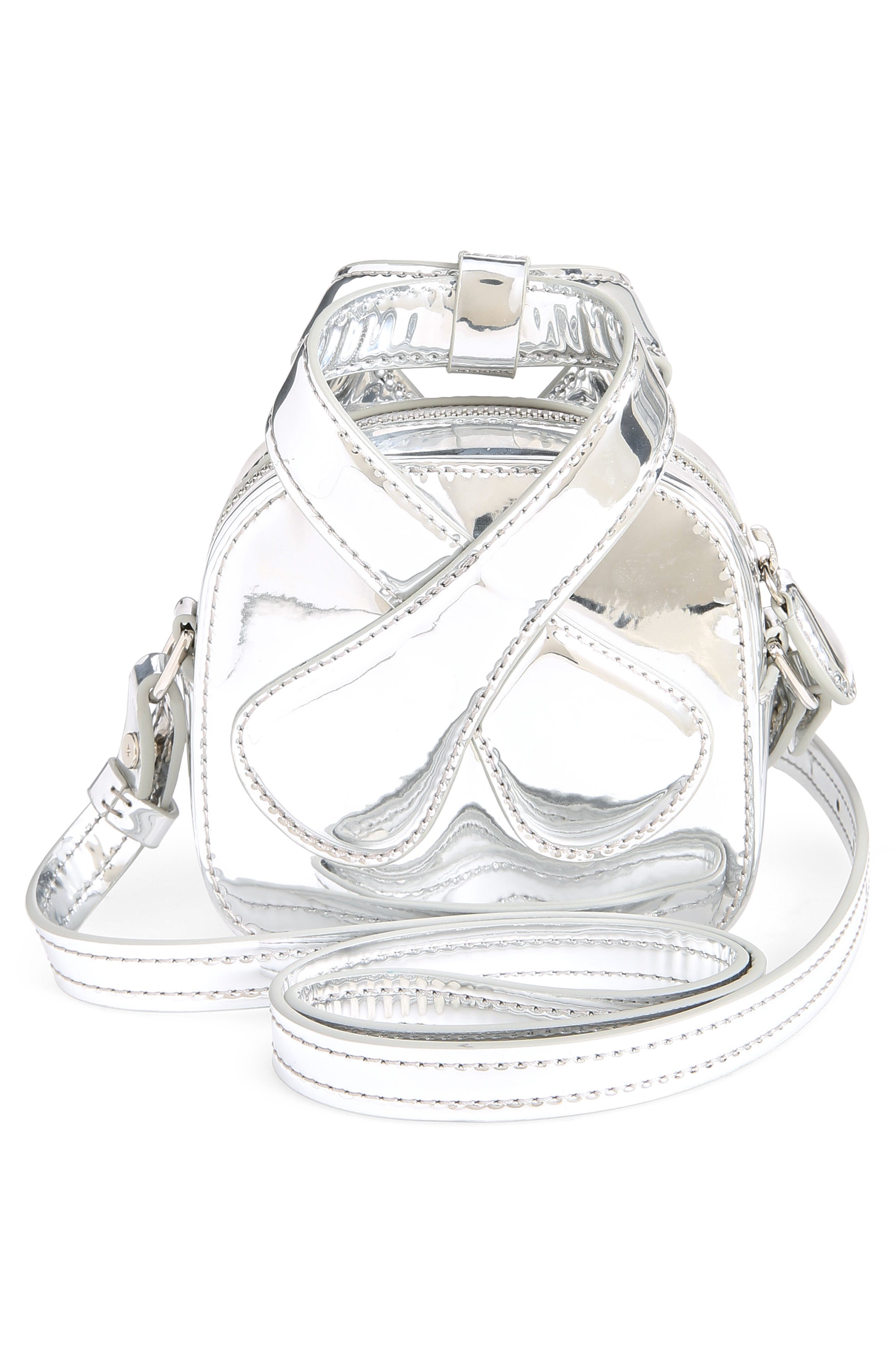 Courrèges Micro Mirror Loop Satin Crossbody Bag, Alternate, color, 