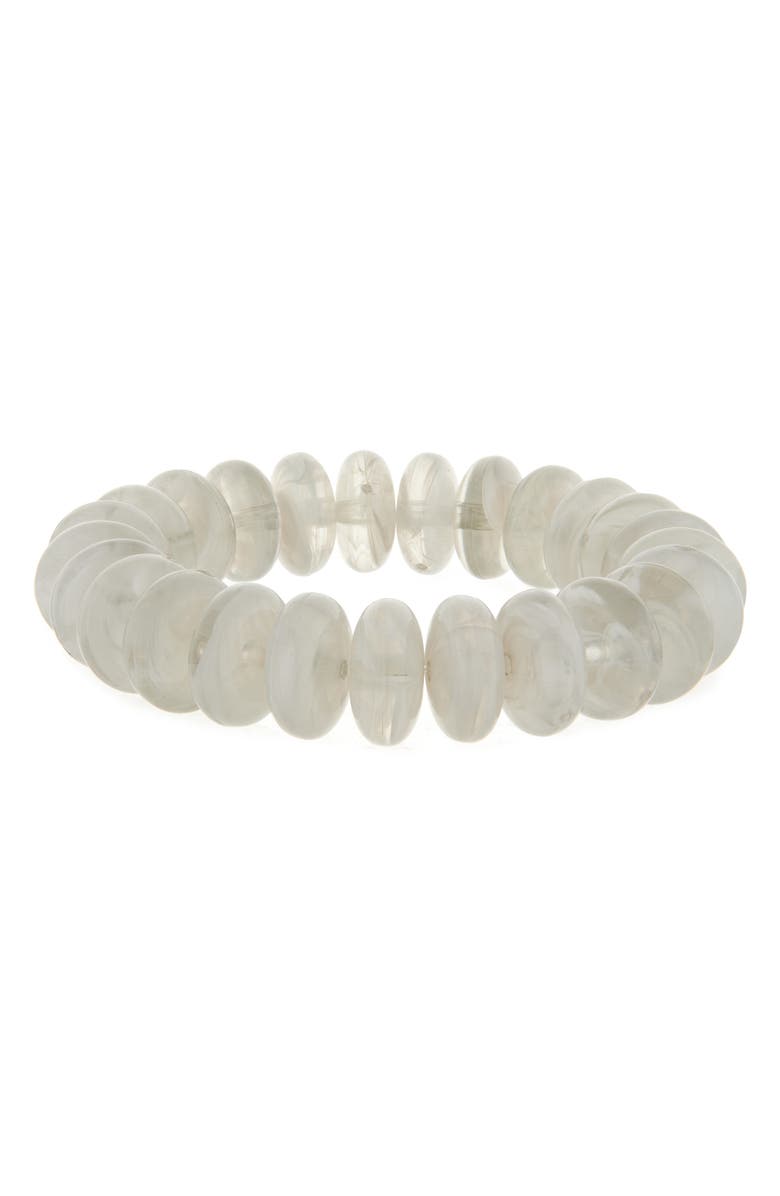Nordstrom Bold Disc Beaded Stretch Bracelet, Main, color, Grey