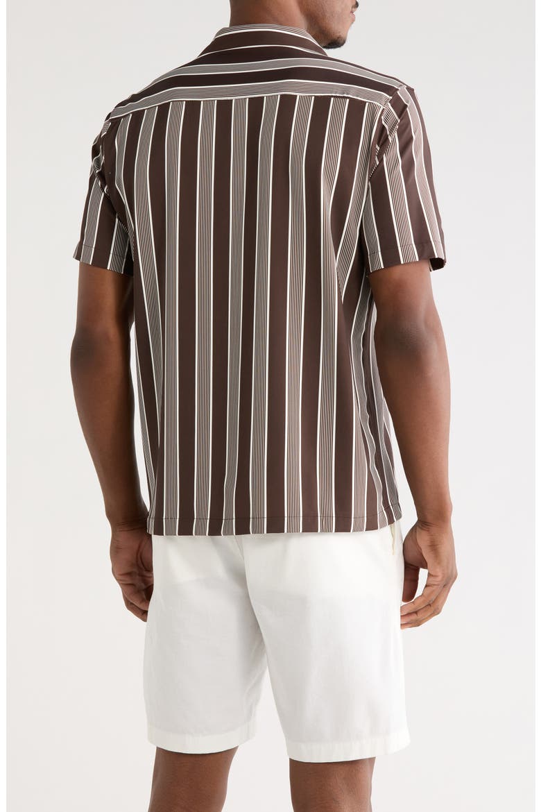 Stripe Camp Shirt, Alternate, color, CHOCOLATE / IVORY
