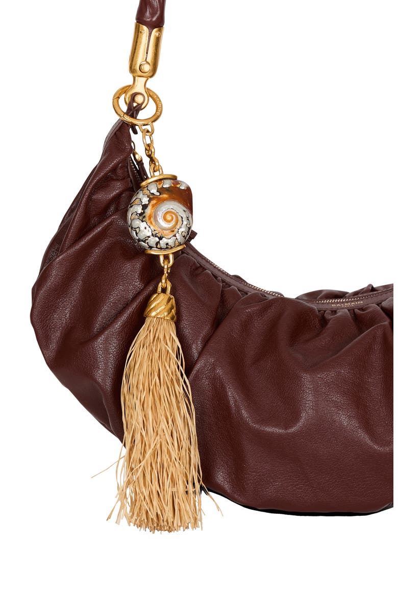 Shell and tassel charm, Alternate, color, gold
