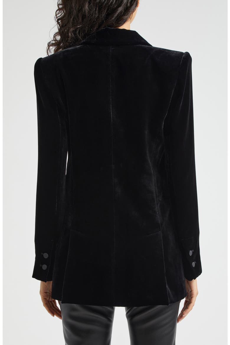 Sheila Structured Velvet Blazer, Alternate, color, BLACK