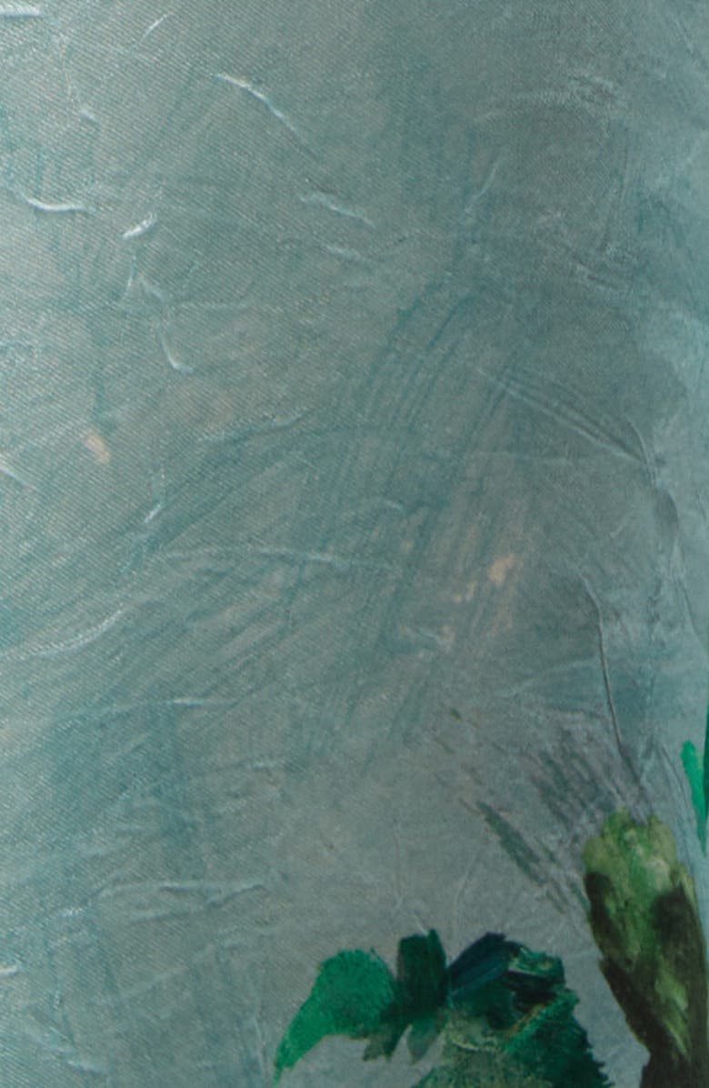 Erdem Abstract Rose Print Crushed Satin A-Line Midi Skirt, Alternate, color, Abstract Rose Eggshell