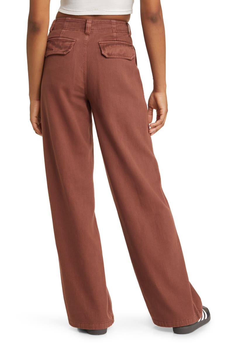 Utility High Waist Wide Leg Pants, Alternate, color, BROWN CHINO