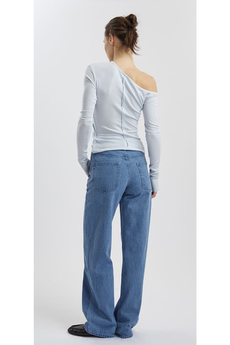 Pepper Long Sleeved Off Shoulder T Shirt, Alternate, color, LIGHT BLUE