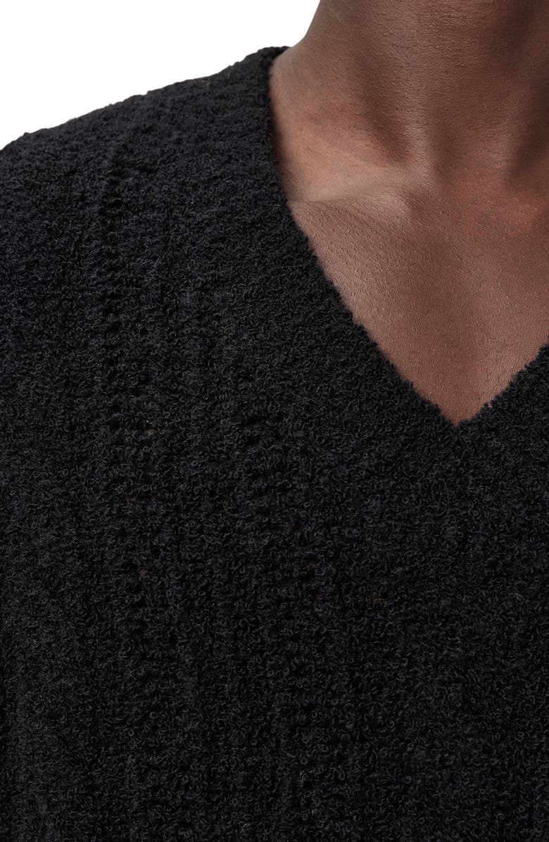 AllSaints Josif Cable Wool Blend Sweater Vest, Alternate, color, Black