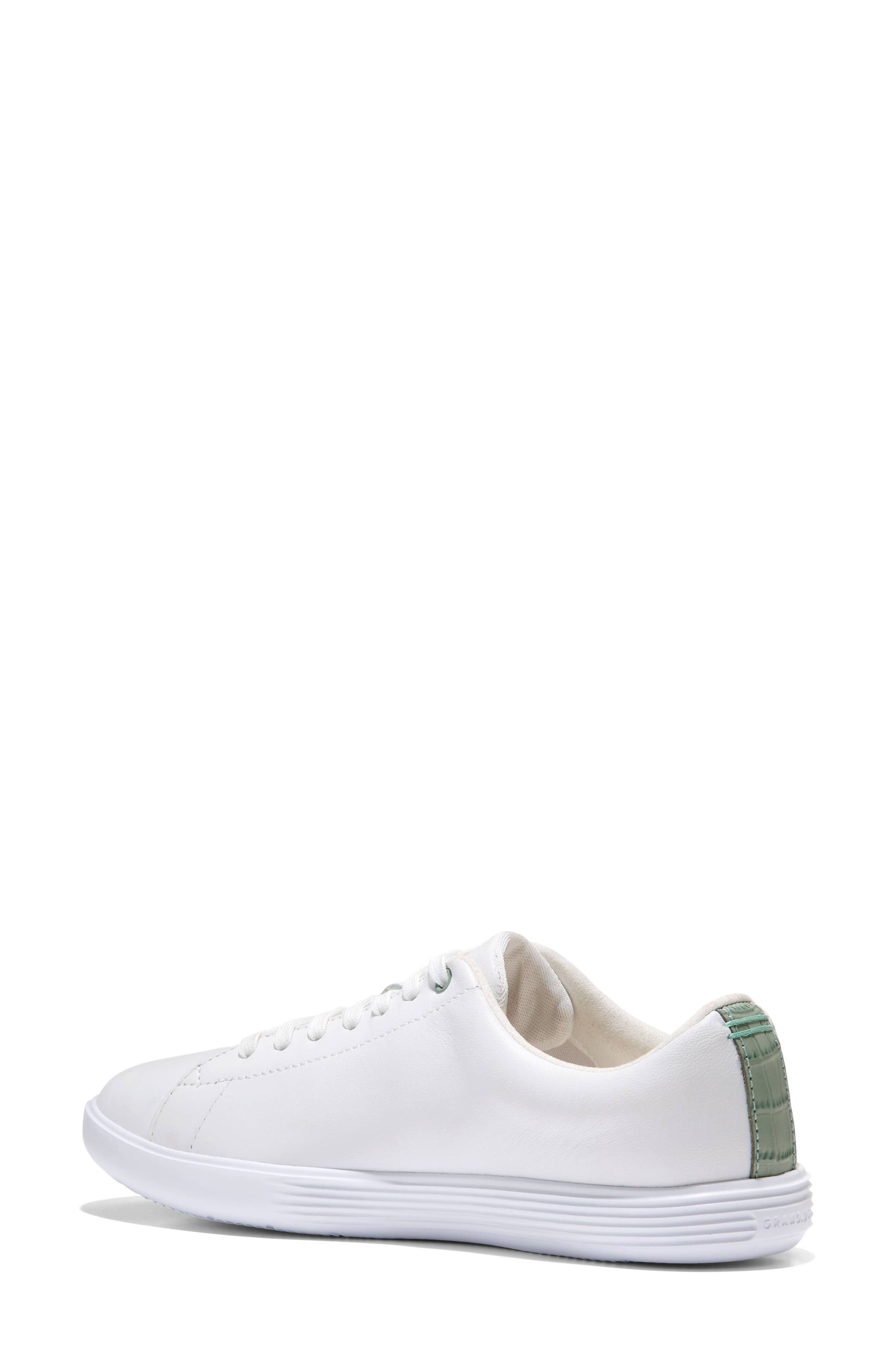Cole Haan Grand Crosscourt Tennis Shoe, Alternate, color, White Leather / Lily Pad Croc