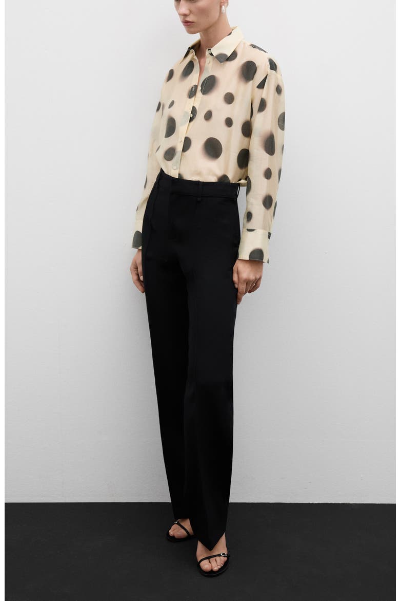 Polka Dot Button-Up Shirt, Alternate, color, ECRU