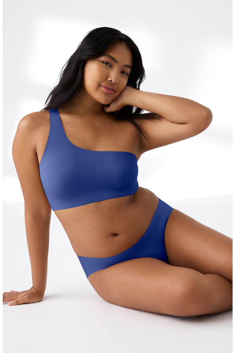 True Body One-Shoulder Bra, Alternate, color, MAZARINE