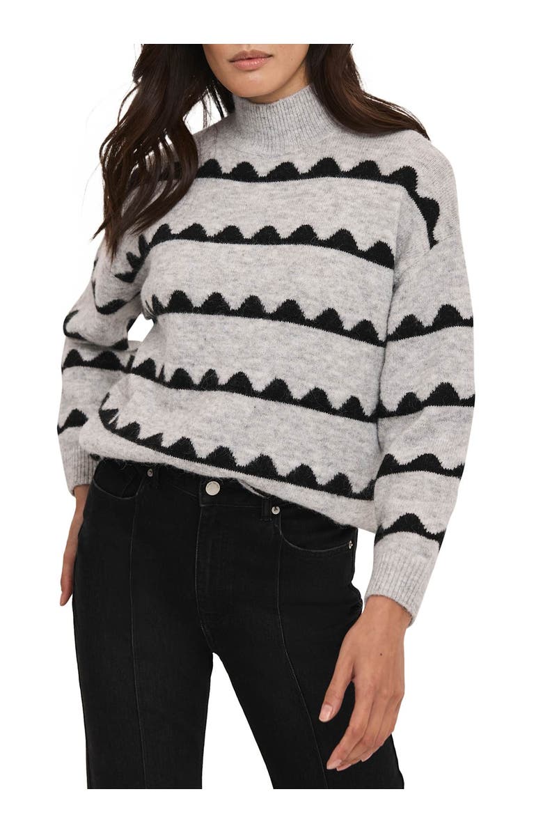 MINT VELVET Scallop Knit Sweater, Main, color, Grey