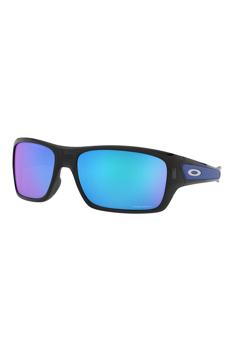 Turbine 65mm Mirrored Rectangular Sunglasses, Alternate, color, BLACK