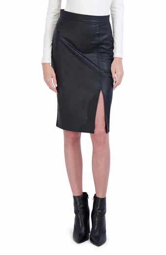 Ookie & Lala Faux Leather Midi Pencil Skirt