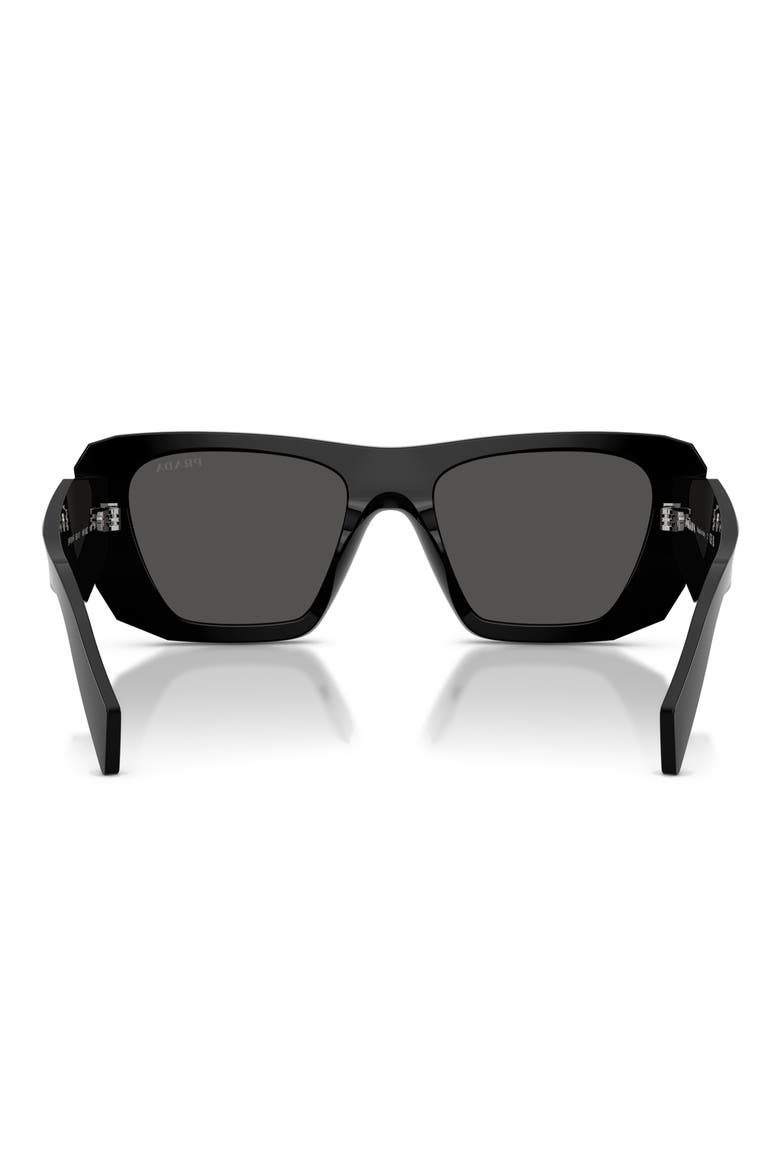 53mm Square Sunglasses, Alternate, color, BLACK / DARK GREY