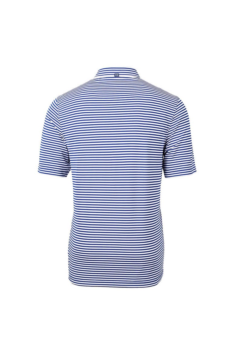 Men's Cutter & Buck Royal Denver Broncos Throwback Logo Virtue Eco Pique Stripe Recycled Big & Tall Polo, Alternate, color, Royal