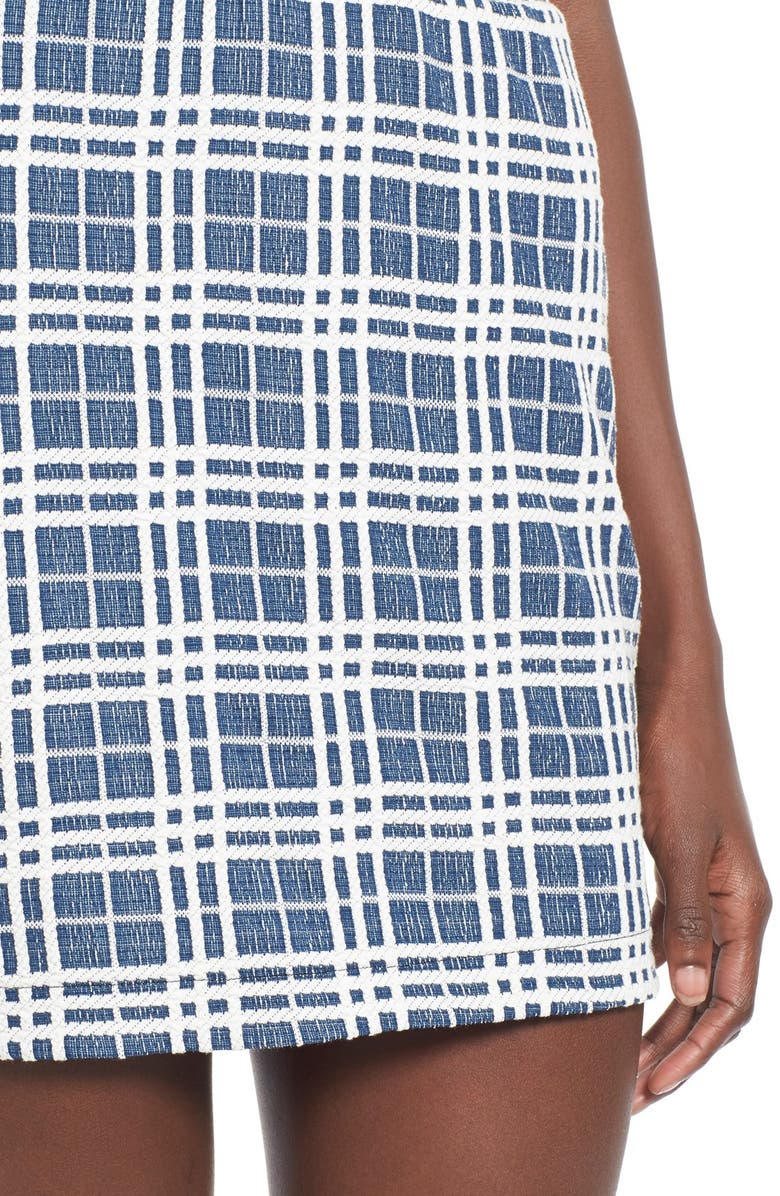 All in Favor Plaid Tweed Miniskirt, Alternate, color, 