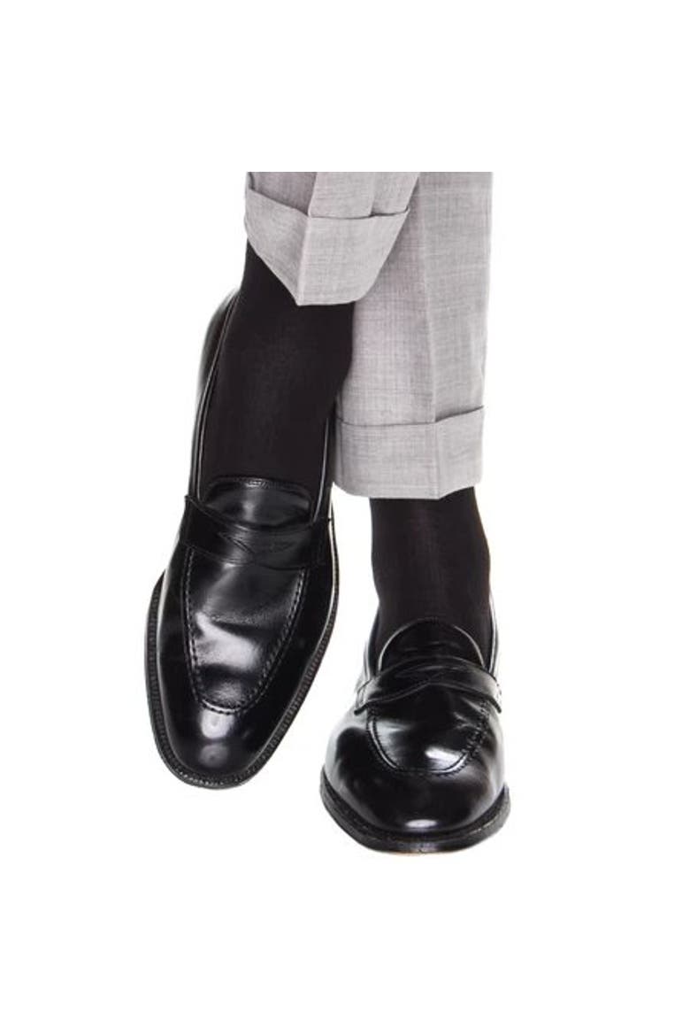 Maxwell Over The Calf Cashmere Blend Socks, Alternate, color, Black