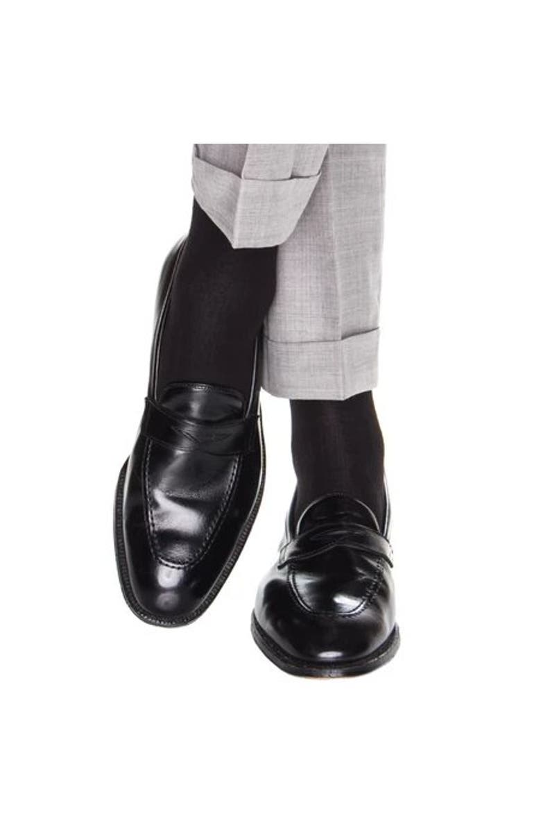 Trafalgar Maxwell Over The Calf Cashmere Blend Socks, Alternate, color, Black