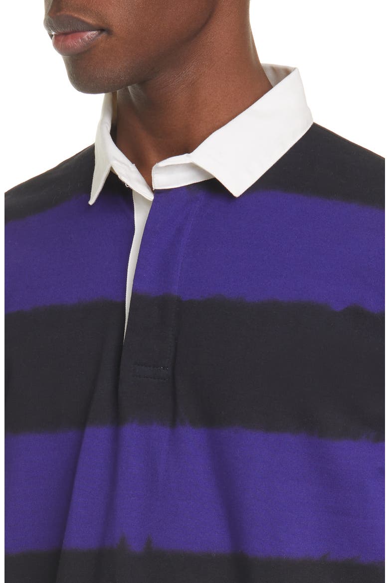 Stripe Rugby Polo Shirt, Alternate, color, PURPLE BLACK