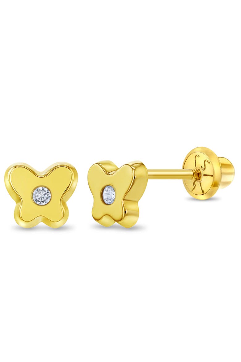 14k Cubic Zirconia Butterfly Earrings, Main, color, Gold