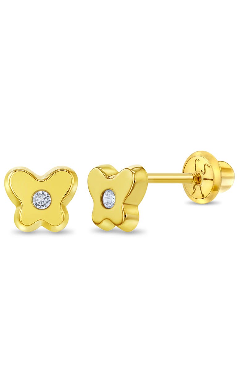 In Season Jewelry 14k Cubic Zirconia Butterfly Earrings, Main, color, Gold