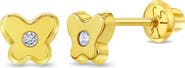 In Season Jewelry 14k Cubic Zirconia Butterfly Earrings