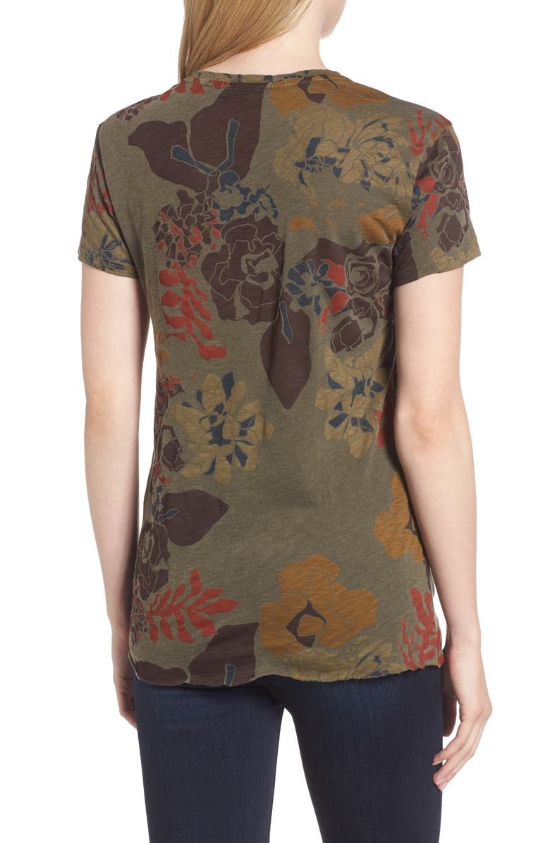 Stateside Floral Twist Front Tee, Alternate, color, 