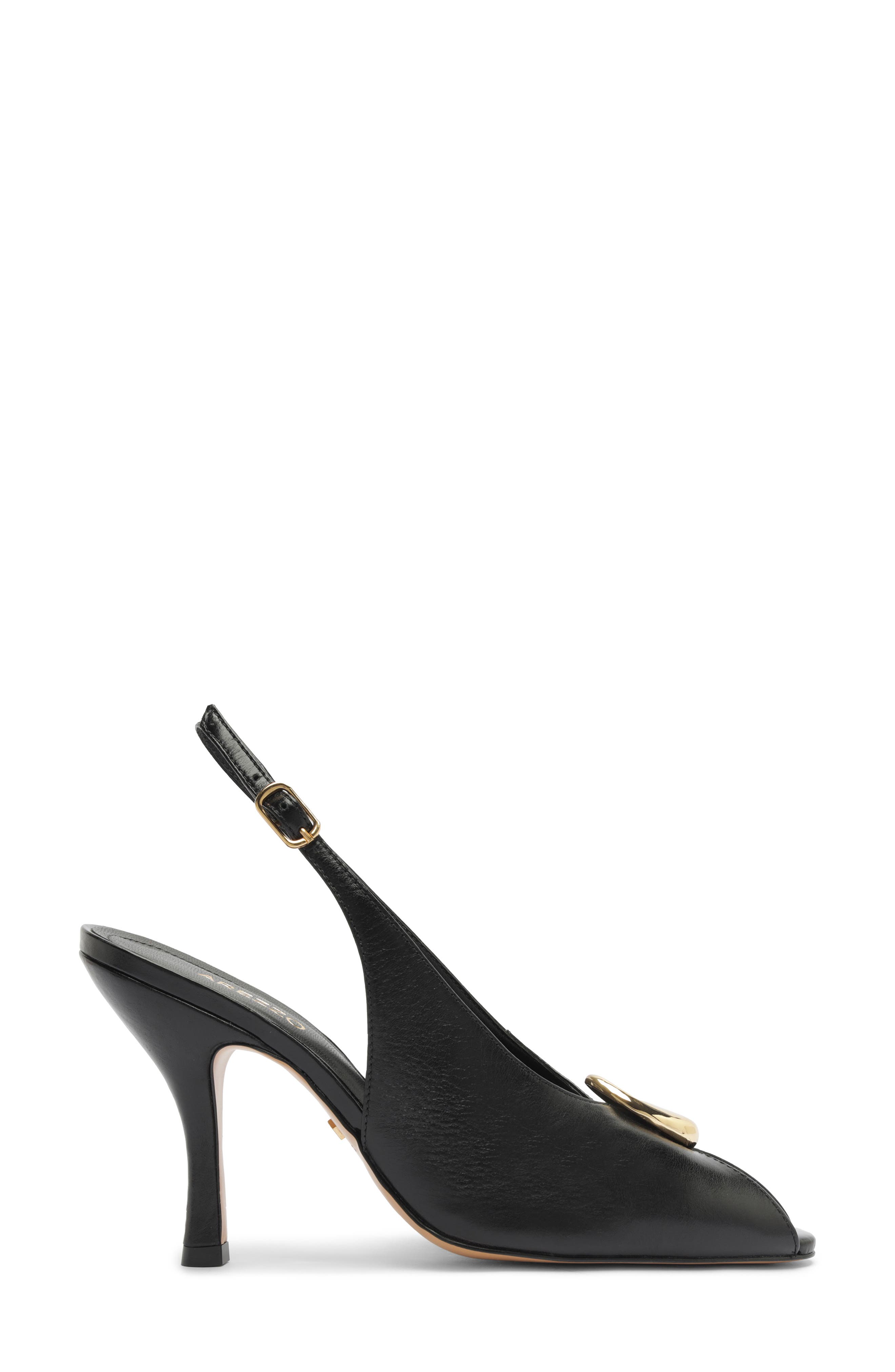 Arezzo Olivia Slingback Peep Toe Pump, Alternate, color, Black