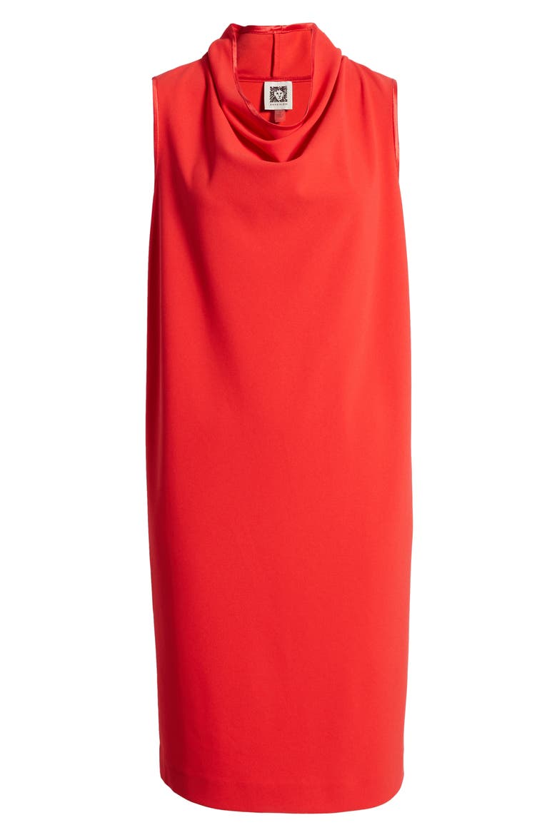 Cowl Neck Crepe Sheath Dress, Alternate, color, PINOT