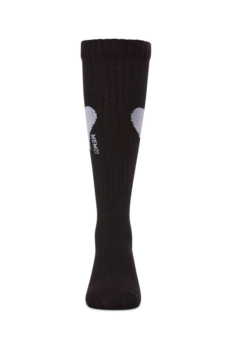 Single Heart Logo Knee High Socks, Alternate, color, Black