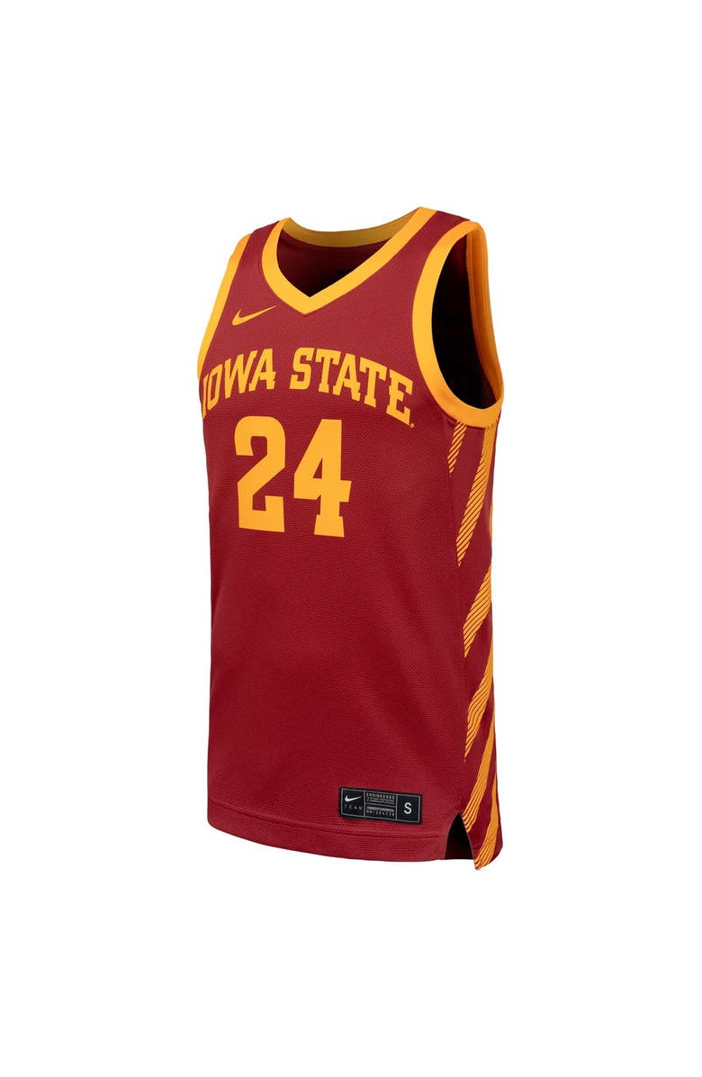 Nike Men's Nike #24 Cardinal Iowa State Cyclones Replica Basketball Jersey, Alternate, color, Cardinal