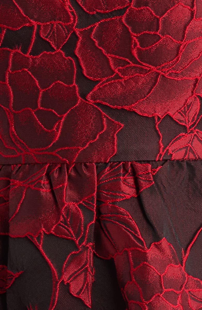 ZOE AND CLAIRE Floral Jacquard Sleeveless Dress, Alternate, color, Red