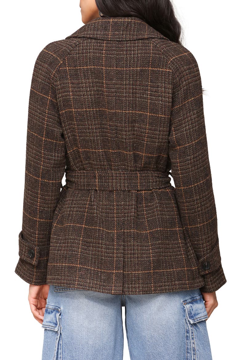 Double Breasted Plaid Coat, Alternate, color, ESTATE PLAID
