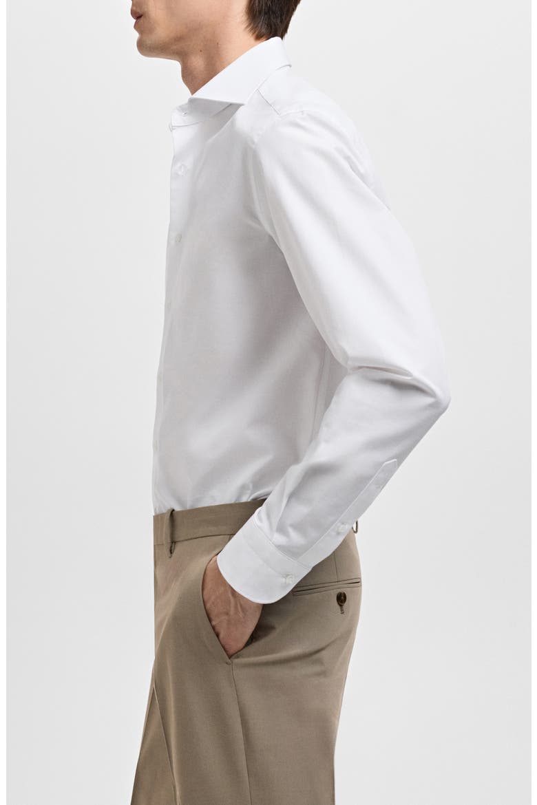 Classic Fit White Cotton Button-Up Shirt, Alternate, color, WHITE