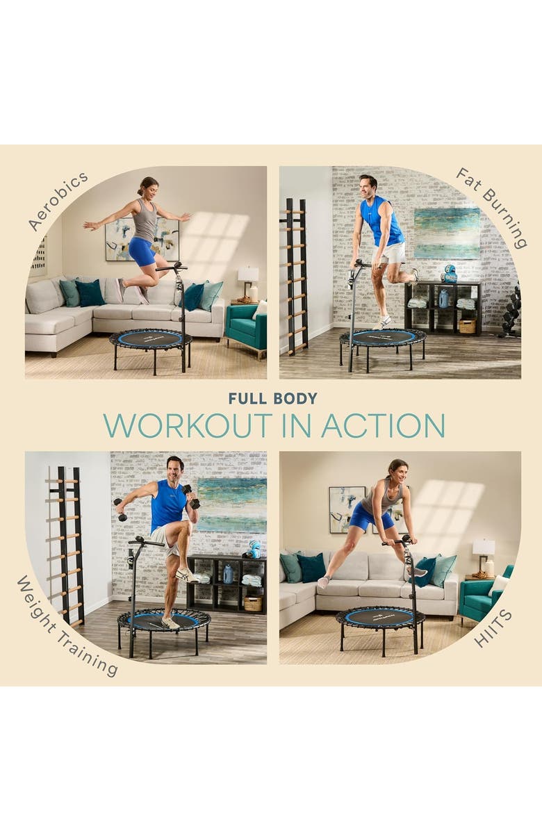 Lifepro 40 Inches Foldable Rebounder Fitness Trampoline for Adult with Handle & Jump Counter 350lb or 225lb, Alternate, color, Pro 350Lb