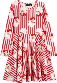 Rock Your Kid Kids' Fit & Flare Long Sleeve Stretch Cotton Dress