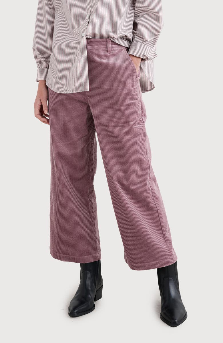 Seasalt Cornwall Asphodel Crop Wide Leg Corduroy Pants, Main, color, 
