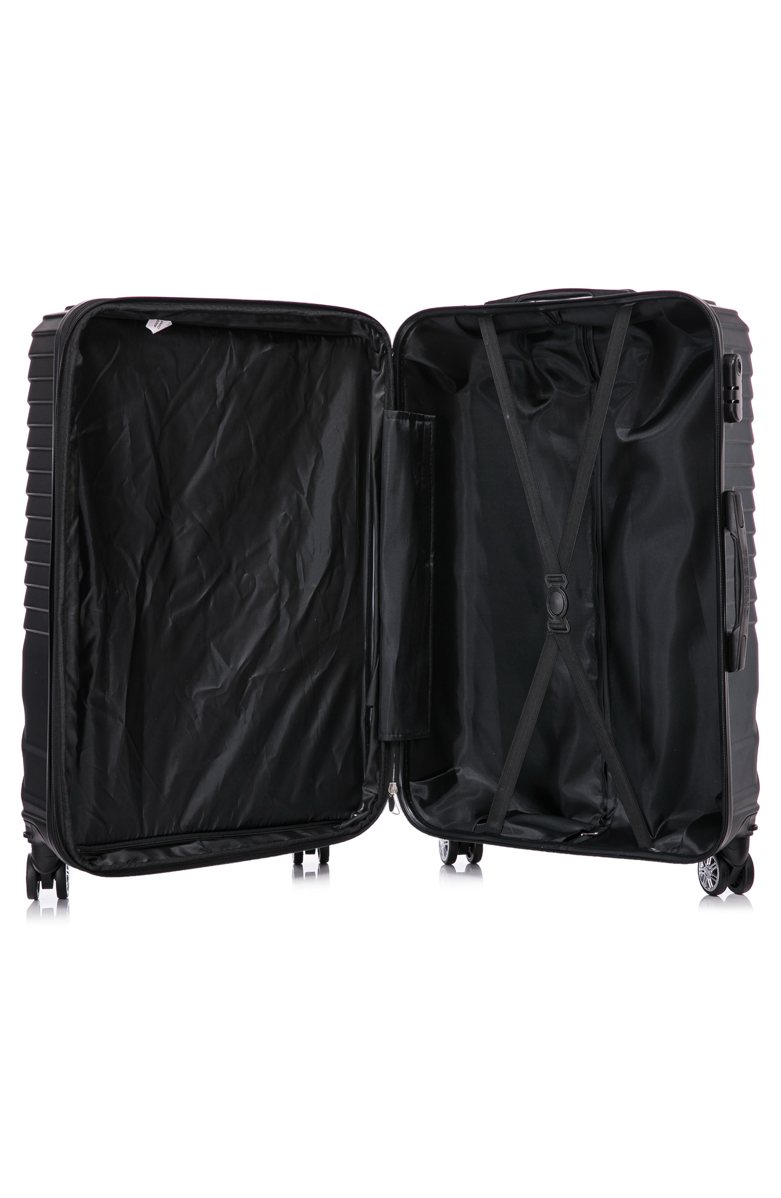 TUCCI Volaro Hardshell 3-Piece Spinner Luggage Set, Alternate, color, Black