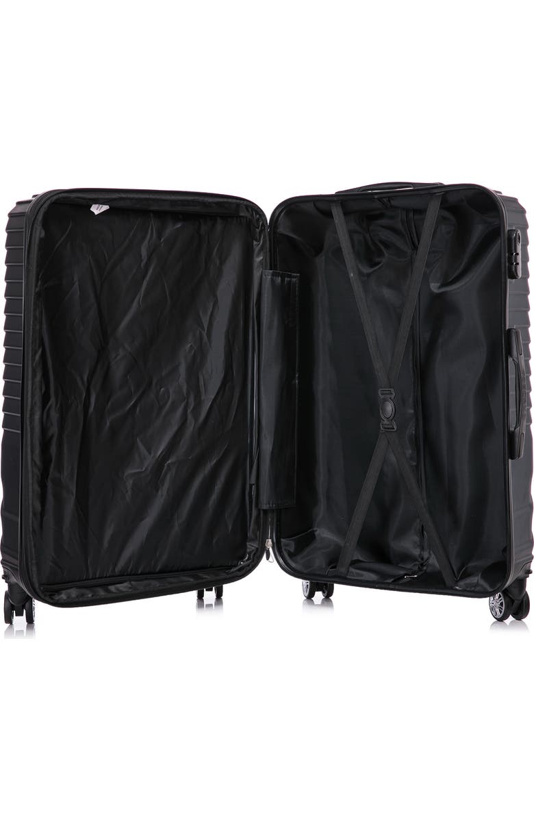 TUCCI Volaro Hardshell 3-Piece Spinner Luggage Set, Alternate, color, Black
