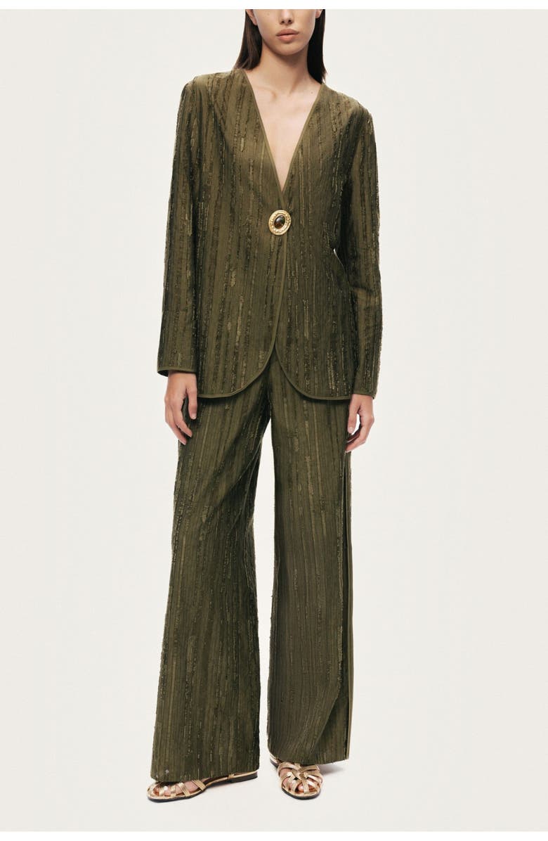 Nocturne Textured Wide-Leg Pants, Alternate, color, Khaki