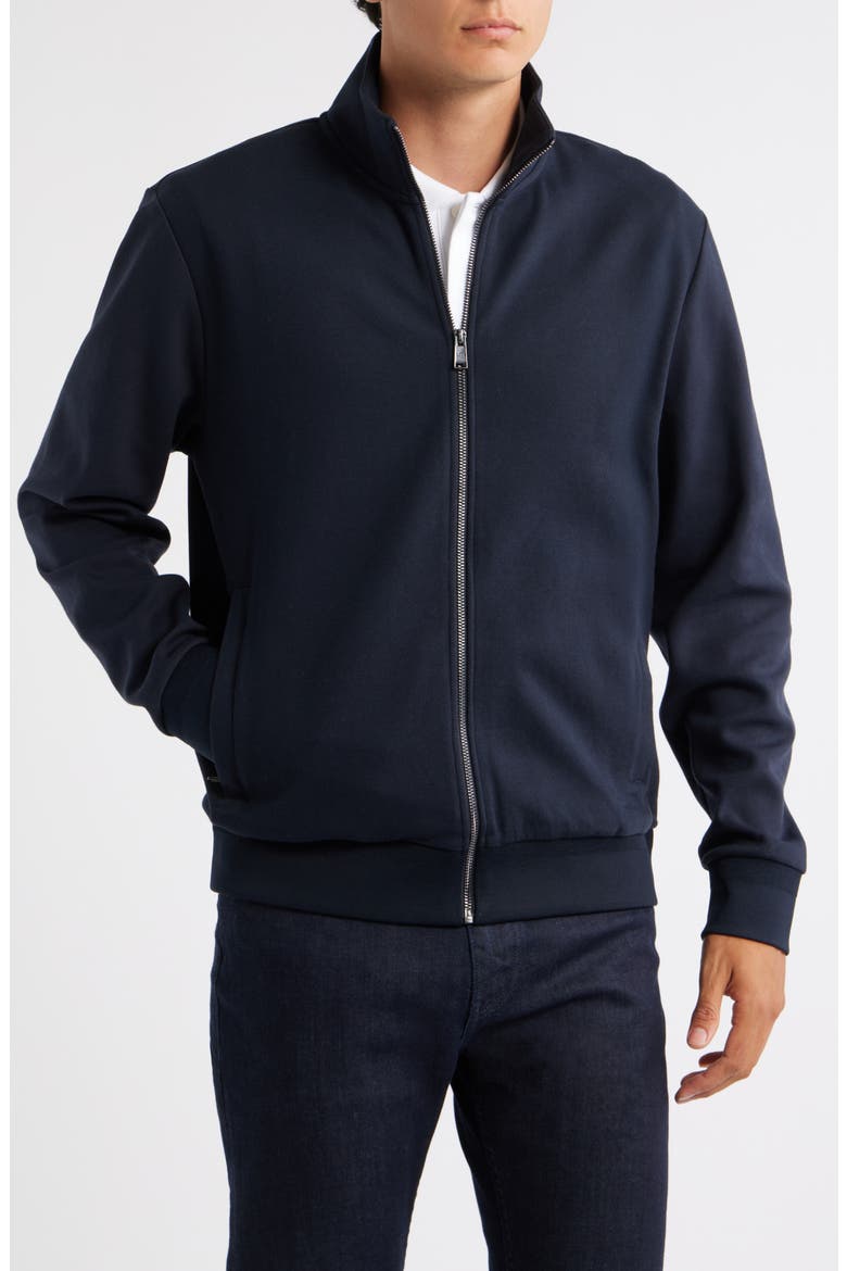 Shepherd Zip Front Cotton Blend Jacket, Alternate, color, DARK BLUE