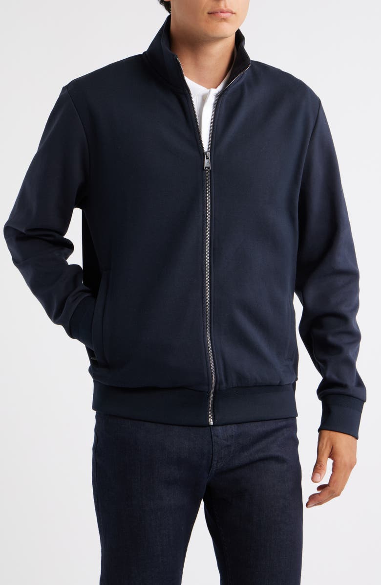 BOSS Shepherd Zip Front Cotton Blend Jacket, Alternate, color, 