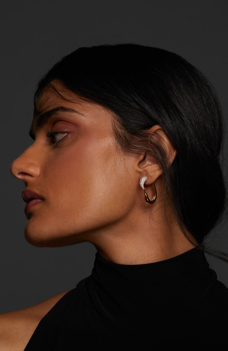 Nadri Pisa Front/Back Earrings, Alternate, color, Gold