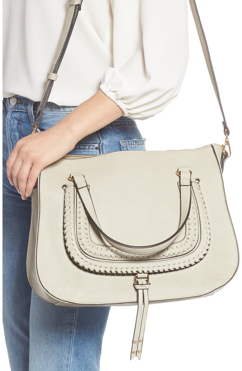 Sole Society Destin Faux Leather Satchel, Alternate, color,