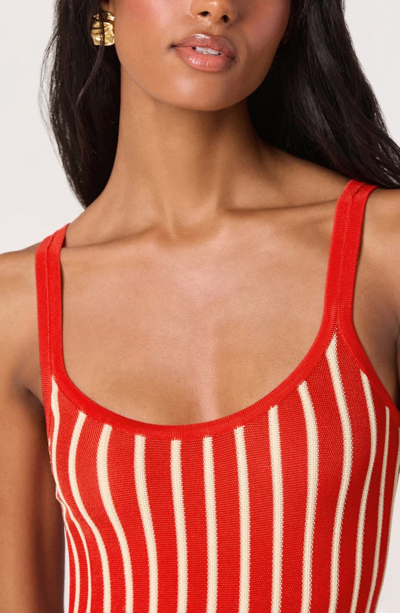 ASTR the Label Irecia Stripe Sleeveless Sweater Dress, Alternate, color, Red Stripe