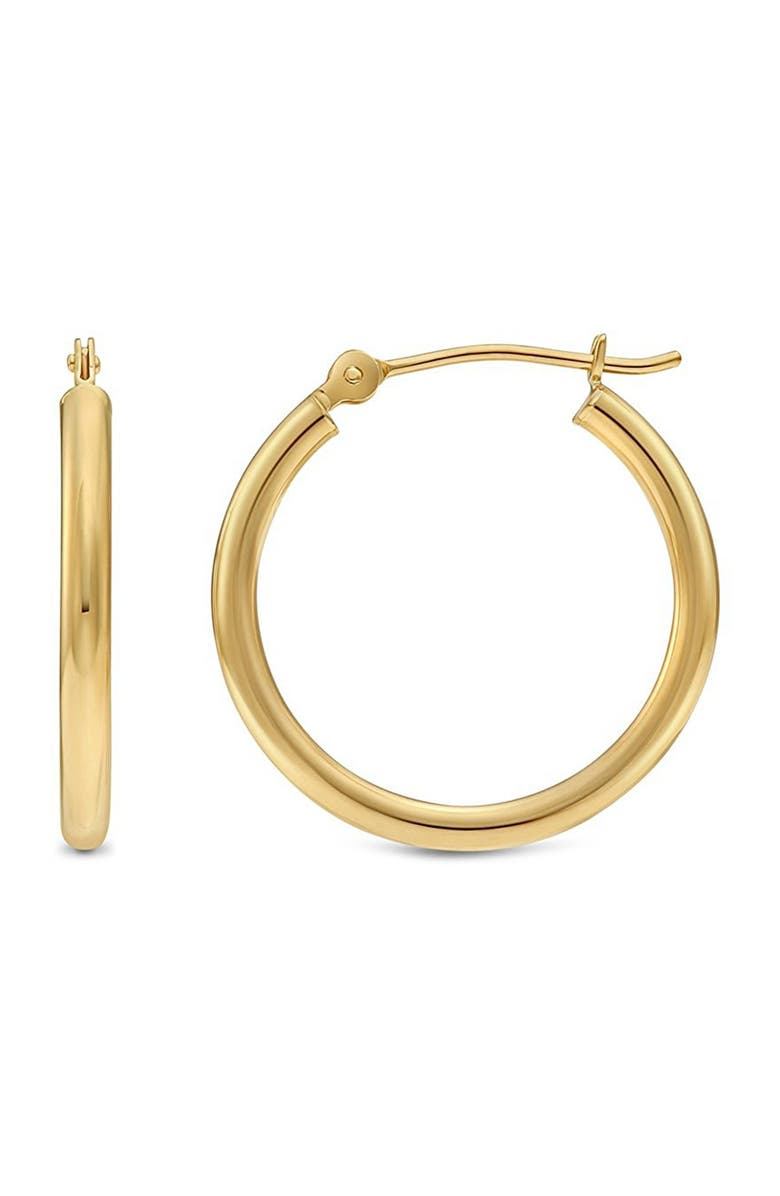 BEST SILVER 14K Bonded Gold 22mm Hoop Earrings, Alternate, color, 