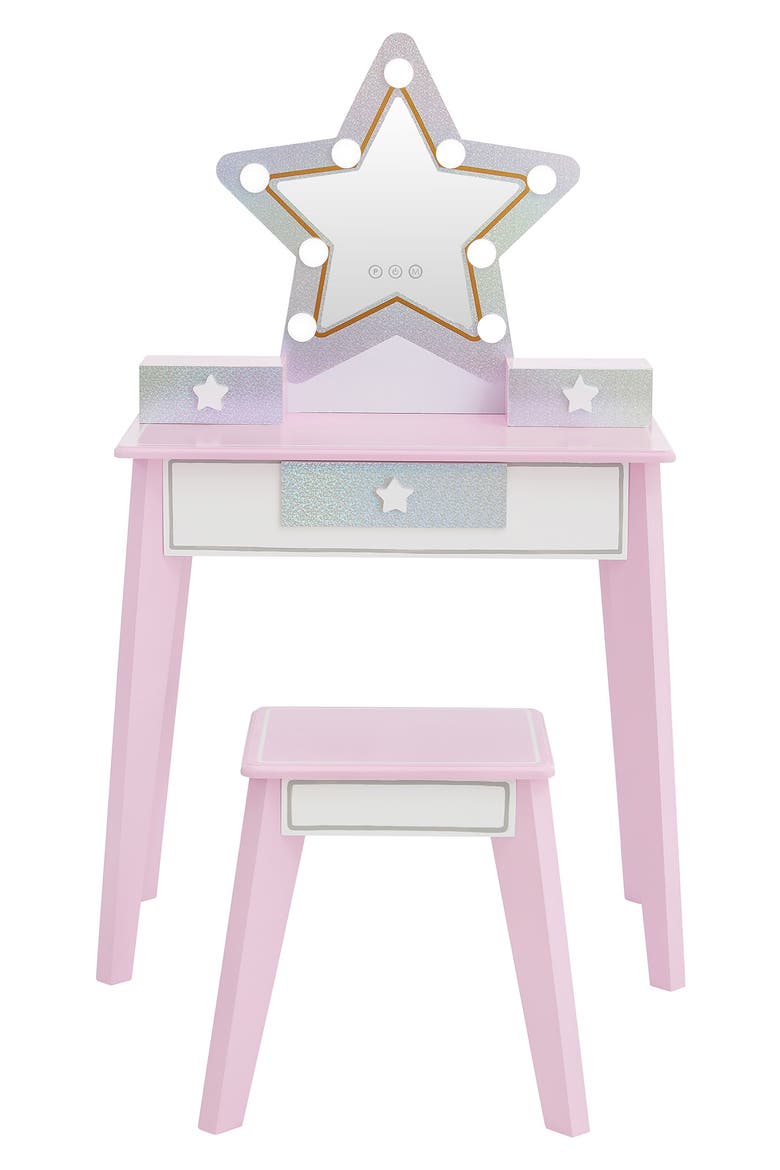 Fantasy Fields Little Princess Star Vanity Playset with LED Mirror, Main, color, PINK