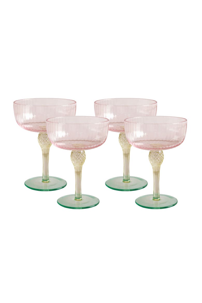 Glass Aquarelle Coupe Set of 4, Main, color, Multi