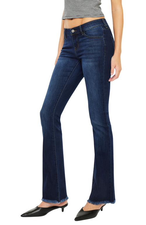 Kancan Anne Low Rise Bootcut Jeans In Dark Wash