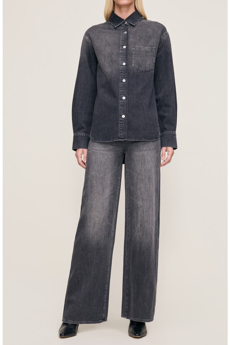 Faye Denim Shirt, Alternate, color, NIGHTSHADE AURA