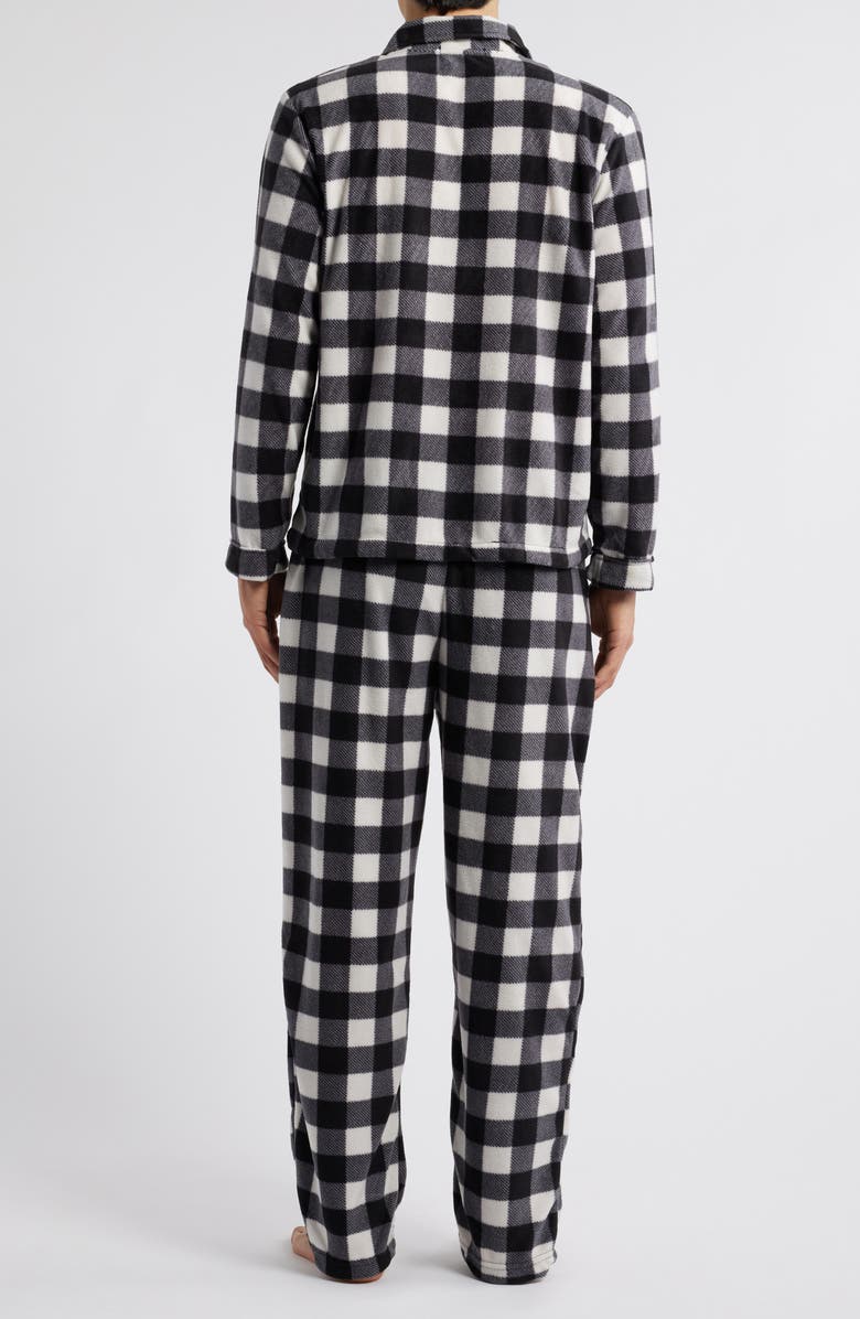 SLEEPHERO Buffalo Check Fleece Pajamas, Alternate, color, Black White Buffalo Check